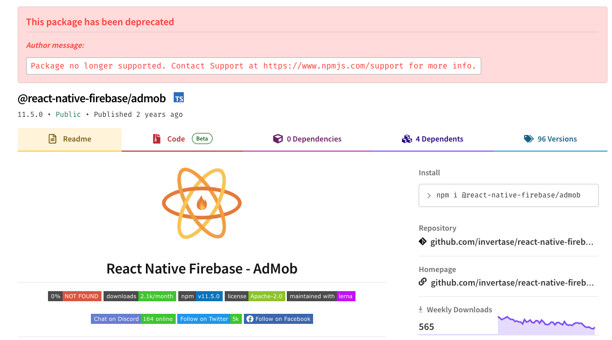 @react-native-firebase/admob